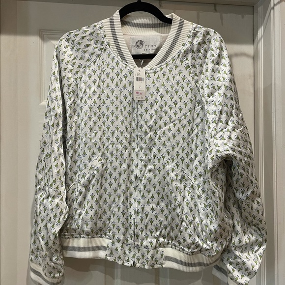 Anthropologie Tiny embroidered moto jacket Large - Picture 2 of 5